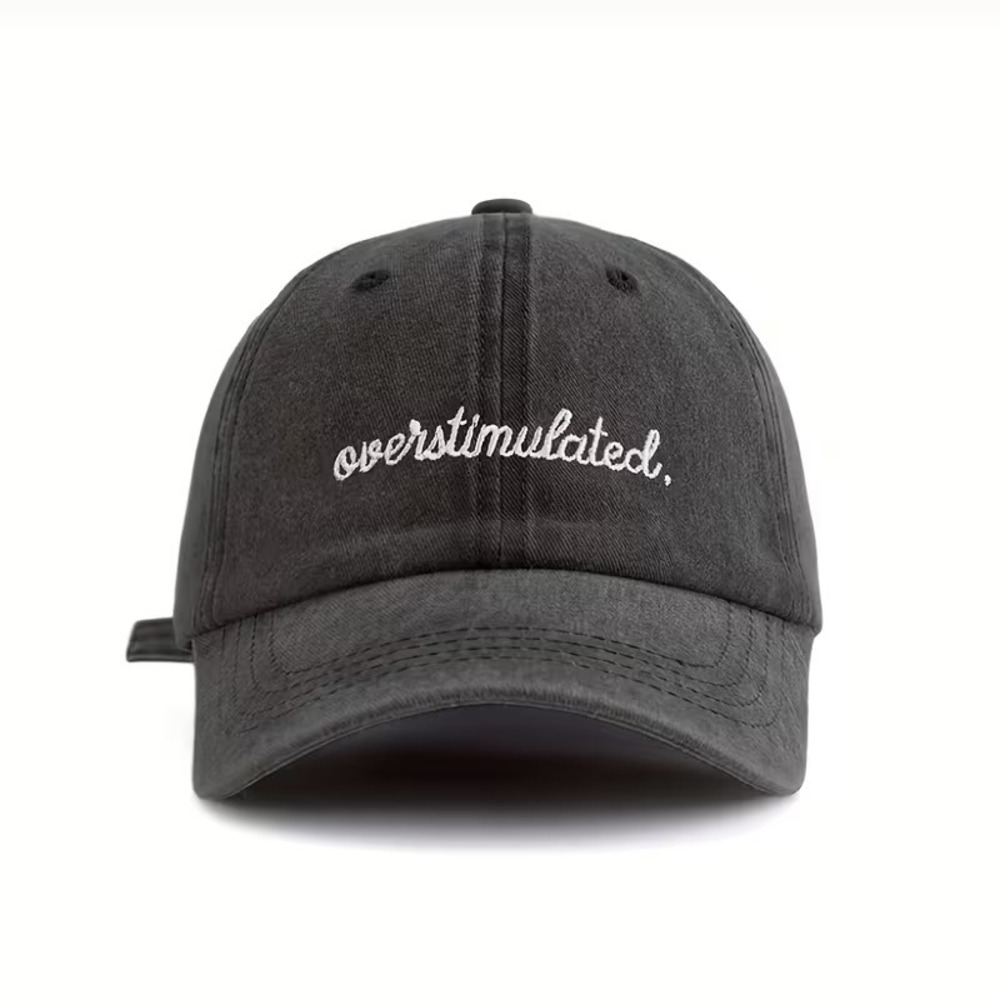 Charcoal Overstimulated Embroidered Cap
